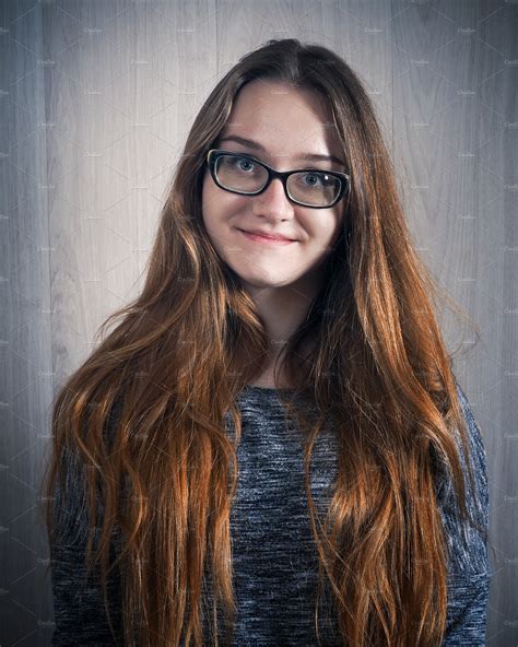 Portrait Of A Beautiful Young Girl With Glasses Beauty And Fashion
