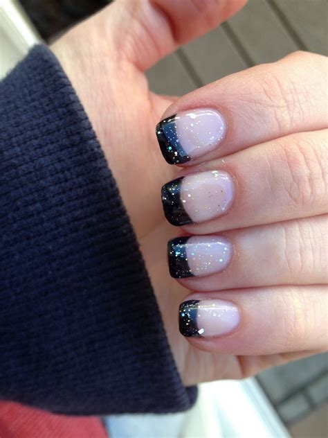 trendy black french tip nails