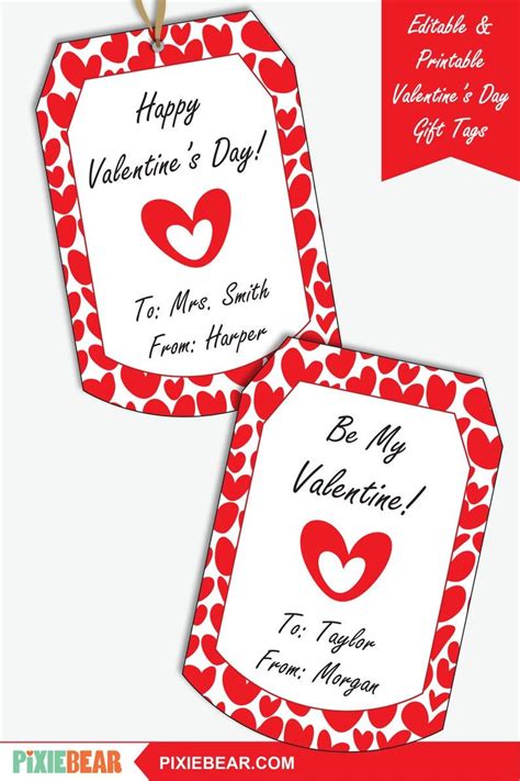 create fun valentines day tags  kids   printable labels