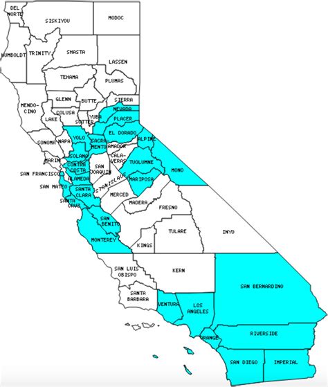 printable california county map