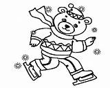 Bear Ice Pages Skating Coloring Teddy Winter Holidays Coloringsky Eating Cream sketch template