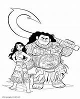 Moana Coloring Pages Printable Color Maui Print Disney Princesses Book Pretty Characters Princess Look Other sketch template