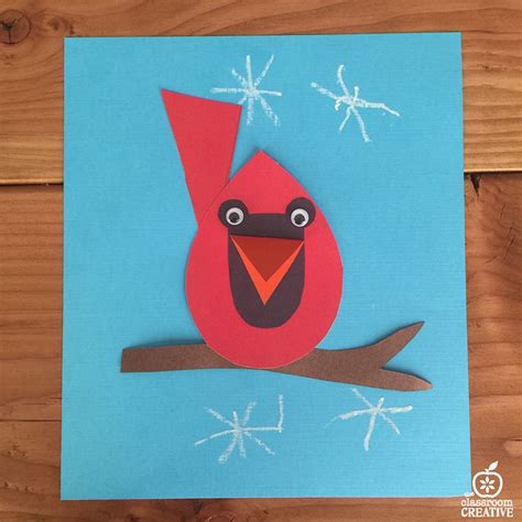 cardinal craft activity  template bird crafts preschool