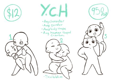 ych couples open  scribblin ych couple chibi base couple bases drawing