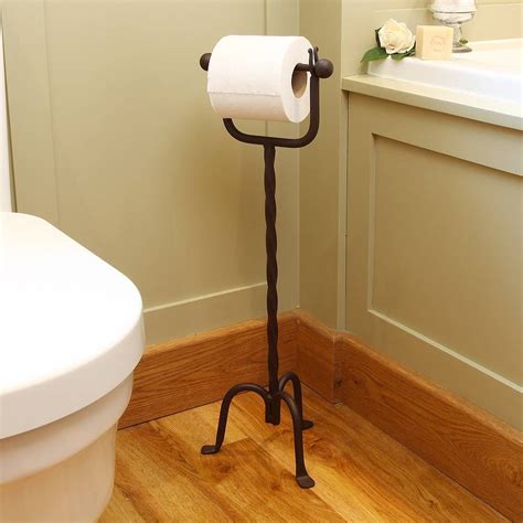 twisted scrolled standing toilet roll holder  dibor notonthehighstreetcom