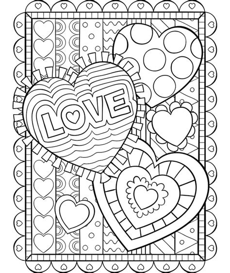 valentine day heart printable coloring sheets coloring pages
