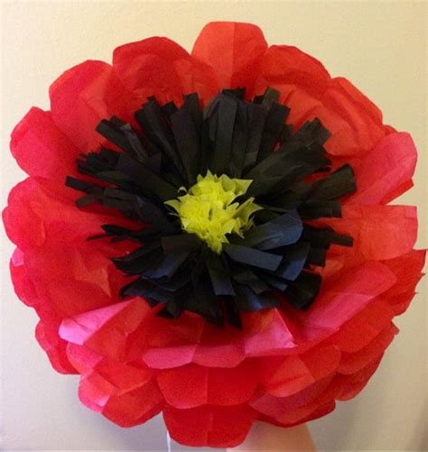 tissue paper poppy flower  philyradesigns  etsy