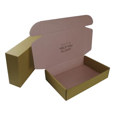 custom logo pink corrugated carton box mailer shipping box apparel