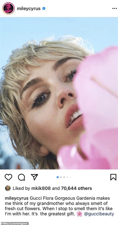 Miley Cyrus Says Gucci Flora Gorgeous Gardenia Perfume Reminds Her Of