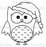 Owl Christmas Santa Stamps Coloring Digital Owls Pages Stamp Fun Drawing Buhos Dibujos Drawings Sassy Sweet Clip Sentiments Cute Crafts sketch template