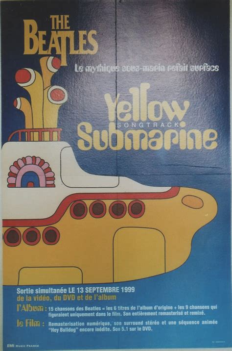 beatles yellow submarine songtrack affiche originale entoilee