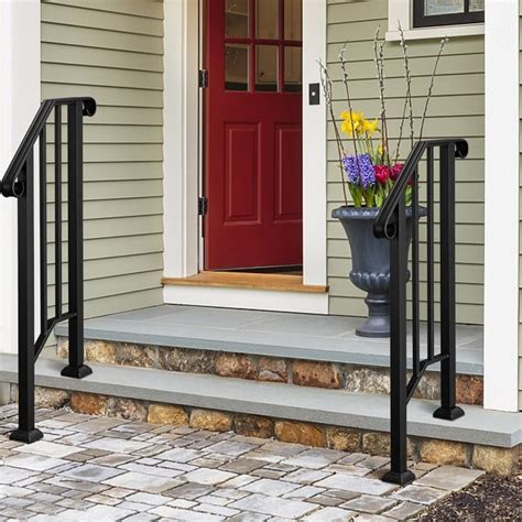 Outdoor Single Post Handrail Railing Fits 1 Or 2 Steps Grab Rail For