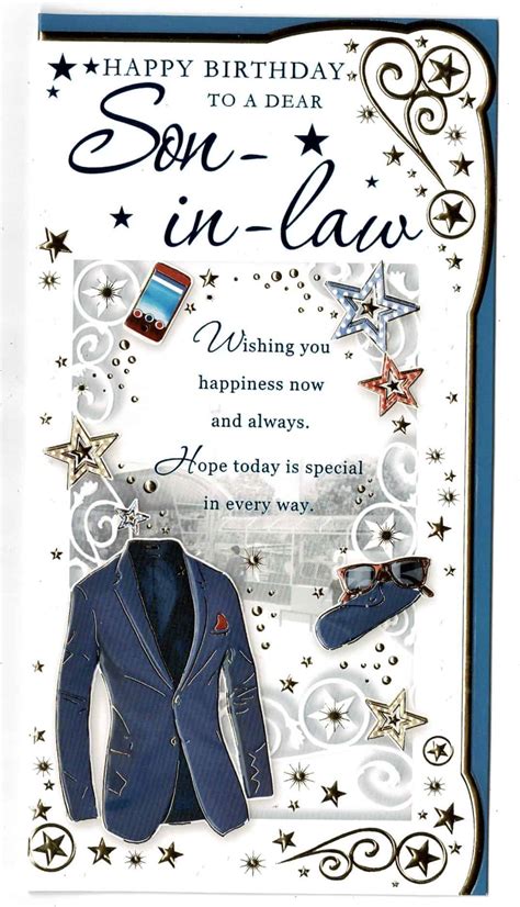son  law birthday card  sentiment verse  love gifts cards