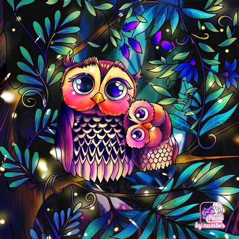 owl painting night painting color  numbers paint  number coloring books coloring pages