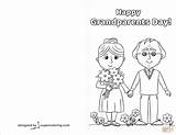 Grandparents Coloring Card Happy Pages Printable Cards Grandfather Drawing Template Grandparent Religious Supercoloring Templates Popular Getdrawings sketch template