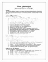 Images of Job Description For Business Manager