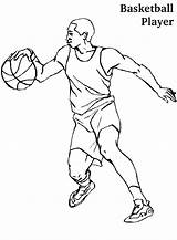 Coloring Basketball Playing Pages Part sketch template