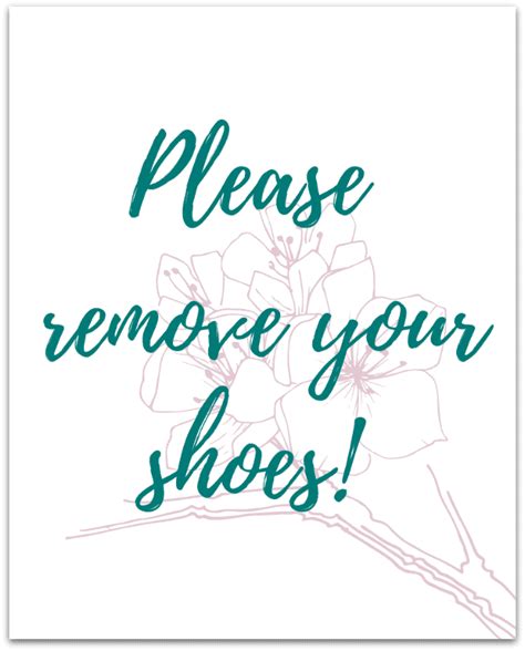 remove  shoes sign  printable stickhealthcarecouk