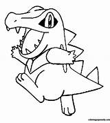 Totodile Pokemon Pages Coloring Printable Color sketch template