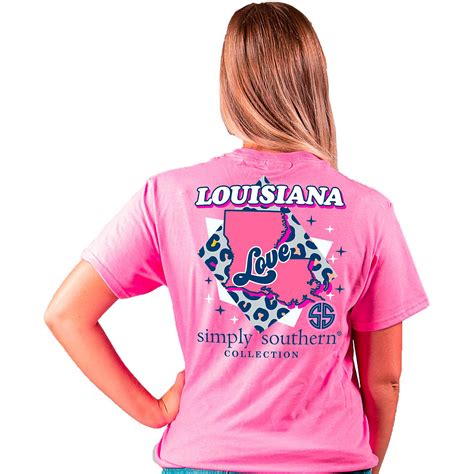 simply southern women s love state louisiana t shirt academy