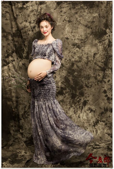 2017 pregnant photography props maternity photo dress long photo shoot