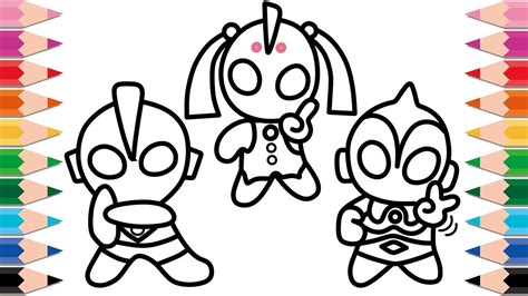 draw ultraman  kids video learn colors drawing coloring pages