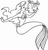 Mermaid Coloring Little Kids Pages Color sketch template