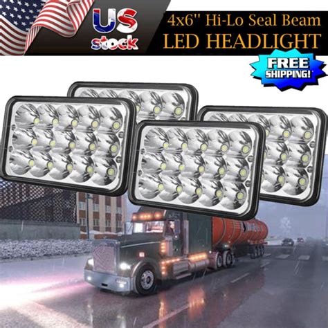 pc  freightliner fld  fld  led headlight sealed highlow beam headlamp ebay