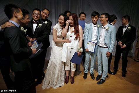 chinese gay couples get married in hollywood daily mail