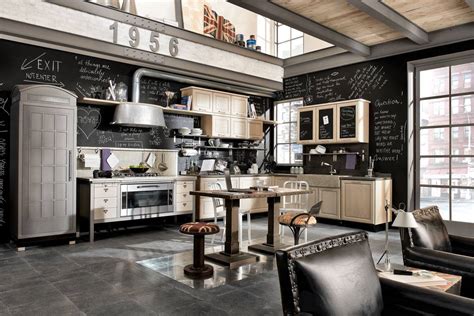 vintage  industrial style kitchens