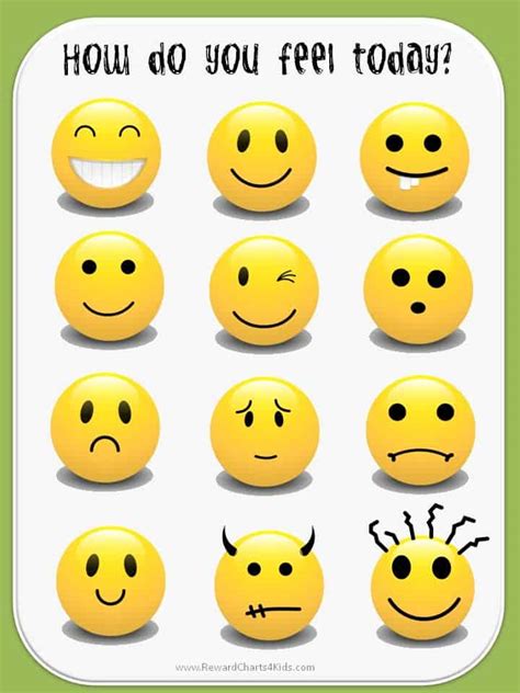 pics  printable feelings chart faces