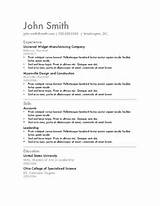 One Page Resume Template Photos