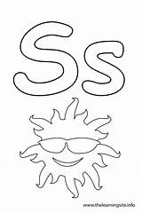 Letter Sun Outline Coloring Alphabet Flashcard Thelearningsite Info sketch template