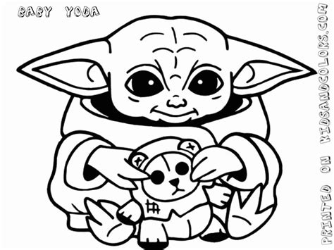 baby yoda printable coloring page