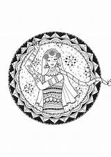 Coloriage Pages Adultos Danseuse Inde Coloriages Emprisonnée Mandala Adultes Adulte Adult Justcolor Enregistrée sketch template