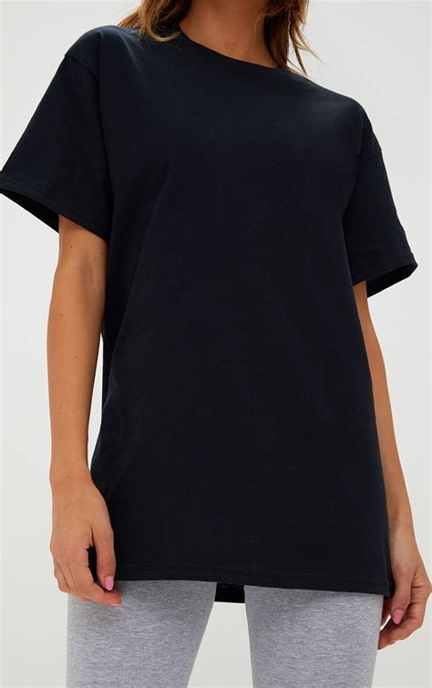 ultimate black oversized t shirt tops prettylittlething usa