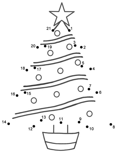 christmas tree connect  dots count   christmas coloring home