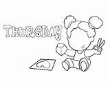 Thursday Coloring Coloringcrew Days Week sketch template