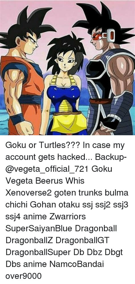Goku Or Turtles In Case My Account Gets Hacked Backup