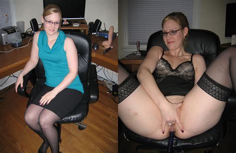 secretary dressed undressed cumception