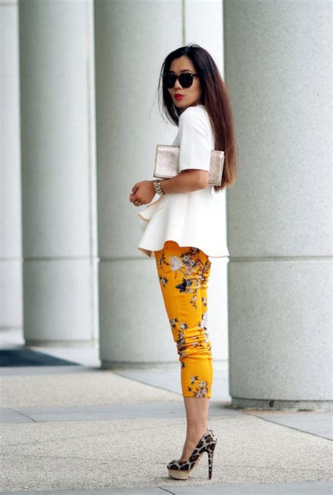 big hair crush peplum top floral pants with leopard