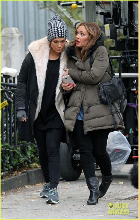 Jennifer Lopez And Leah Remini Bundle Up On The Set Of Second Act