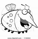 Mosquito Chubby Outlined Hungry Clipart Cartoon Cory Thoman Coloring Vector Scared sketch template