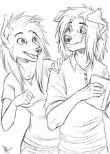 Furry Couple Coloring Oomizuao Saunders Crush Pages Template Cute sketch template