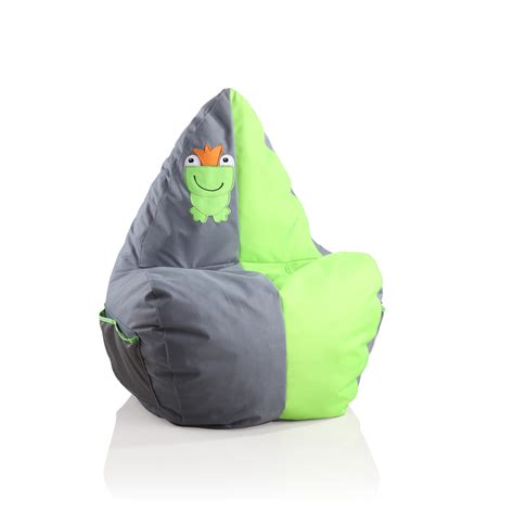 beanbag chair sitzsaecke childrens bean bag seat lucky frog green grey