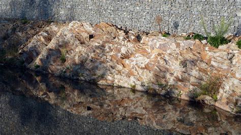 parent rock uncovered   schist gabions   gohards