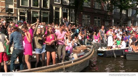 gay pride canal parade amsterdam stock video footage 8955601