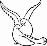 Doves Wedding Clipart Two sketch template