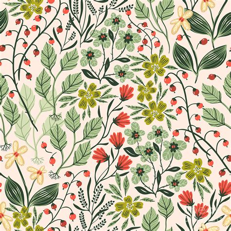 vector floral seamless pattern with digital art by anna paff