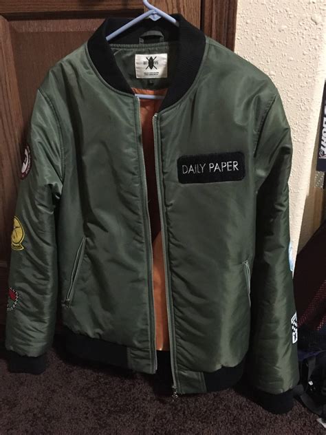 daily paper daily paper patched bomber jacket grailed